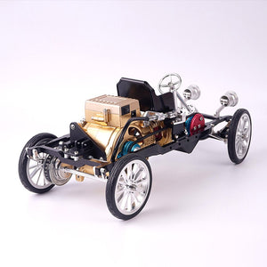 Teching British Retro-styled Metal Single Cylinder Engine Car Vehicle Assembly Model Toy for Adult