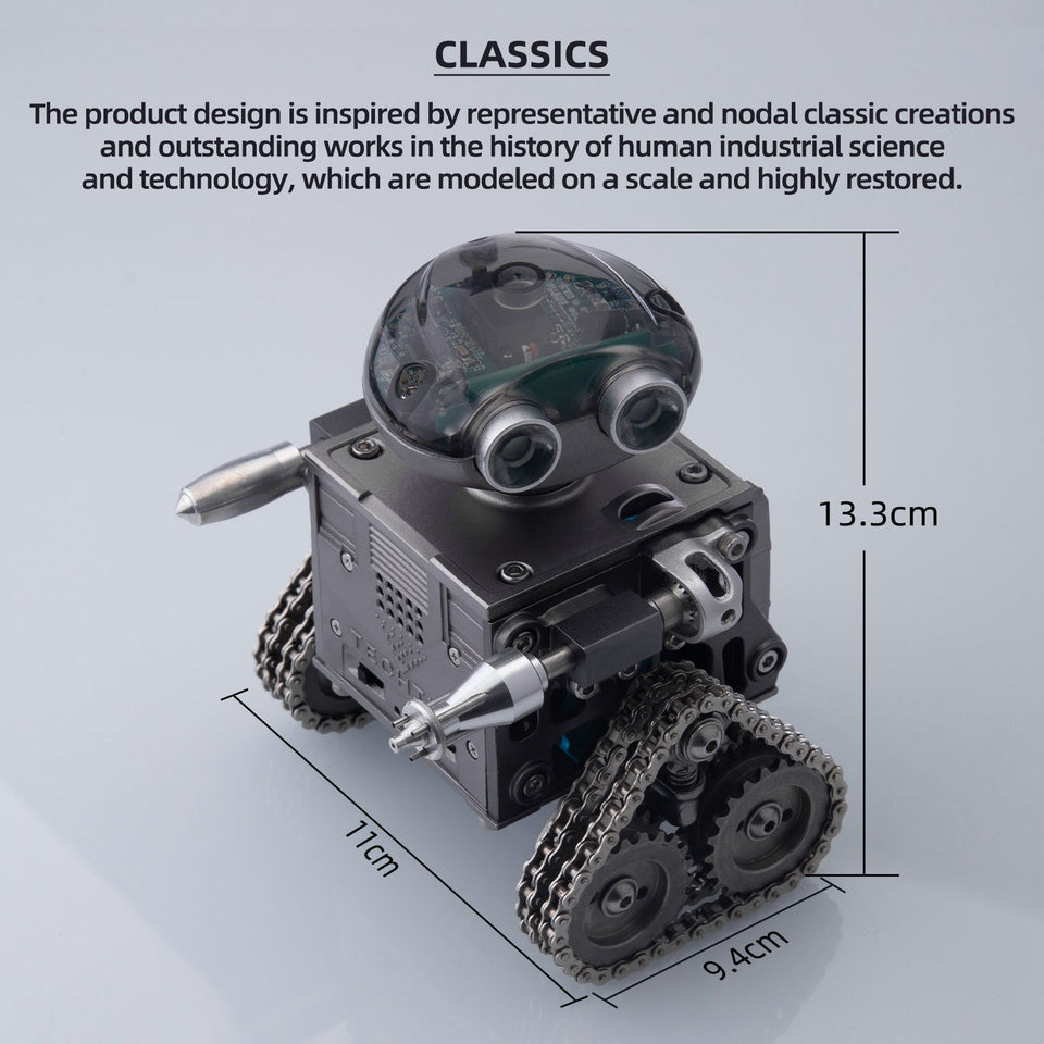 TECHING DIY Mechanical Bluetooth Speaker RC Tracked Robot Metal Model Kit