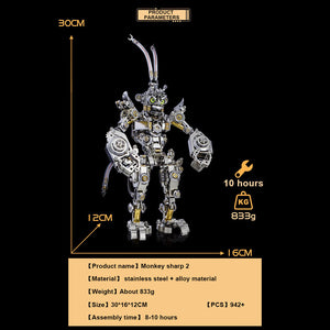 The 3D DIY Metal Monkey King  Transforming Mech Model Kit