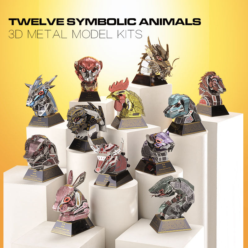 Top 12 3D Metal Puzzle Animal Head Model DIY Gift