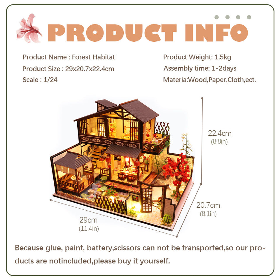 1: 24 DIY Dollhouse Kit (Forest habitat)