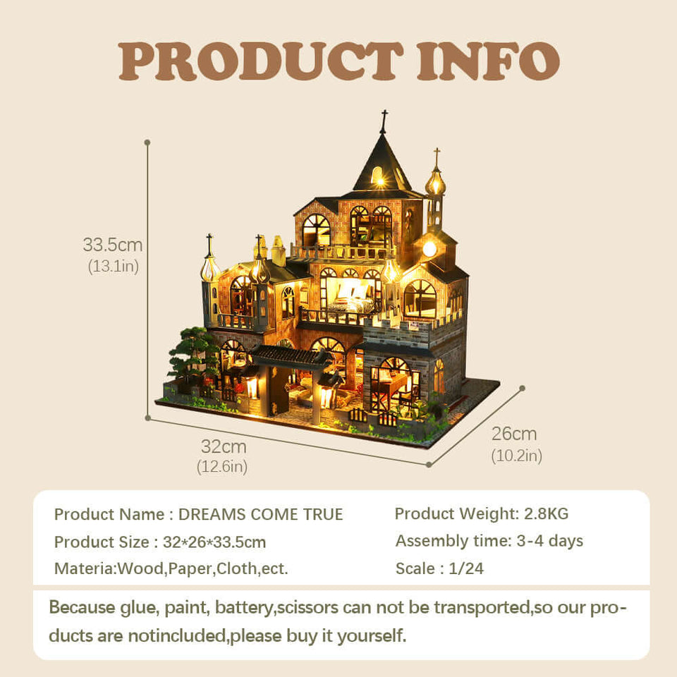 1:24 DIY Dollhouse Kit ( DREAMS COME TRUE)