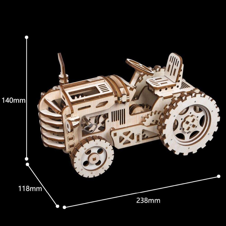 Wood Model Mechanical Tractor