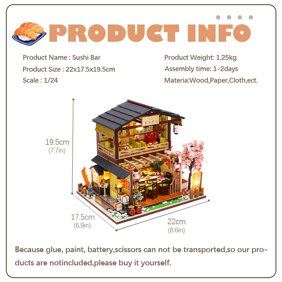 1: 24 DIY Dollhouse Kit（Gubbion & Sushi）