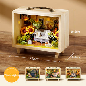 1: 24 DIY Dollhouse Kit (Small wooden box)