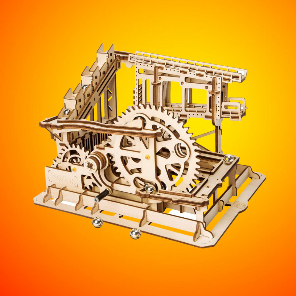 Wooden Model Marble Circuit Cog Coaster