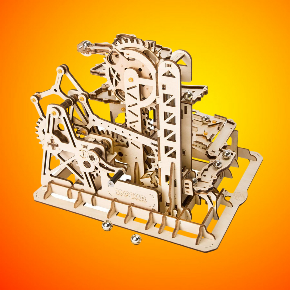 Wooden Model Marble Circuit Tower Coaster