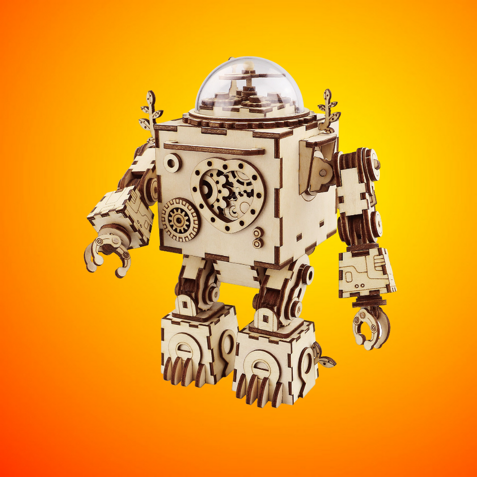 Steampunk Robot Wooden Model