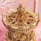 Wood Model Musical Romantic Carousel