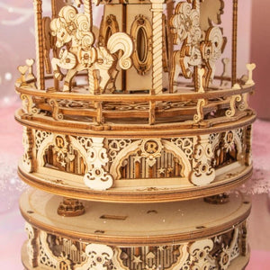 Wood Model Musical Romantic Carousel