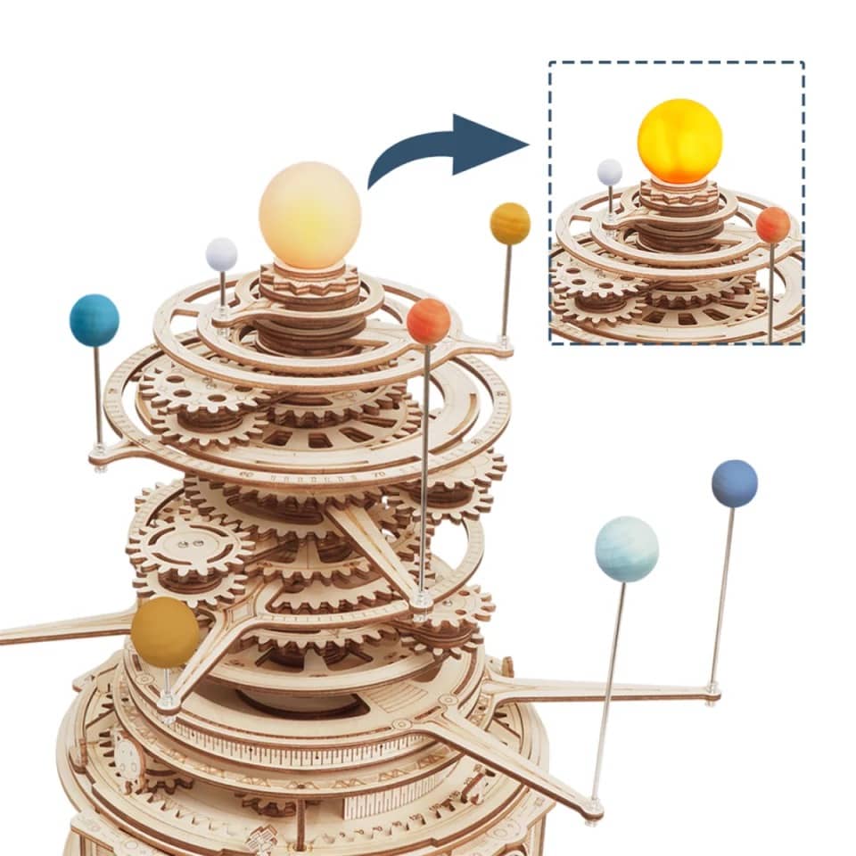 Wood Model Mechanical Solar System