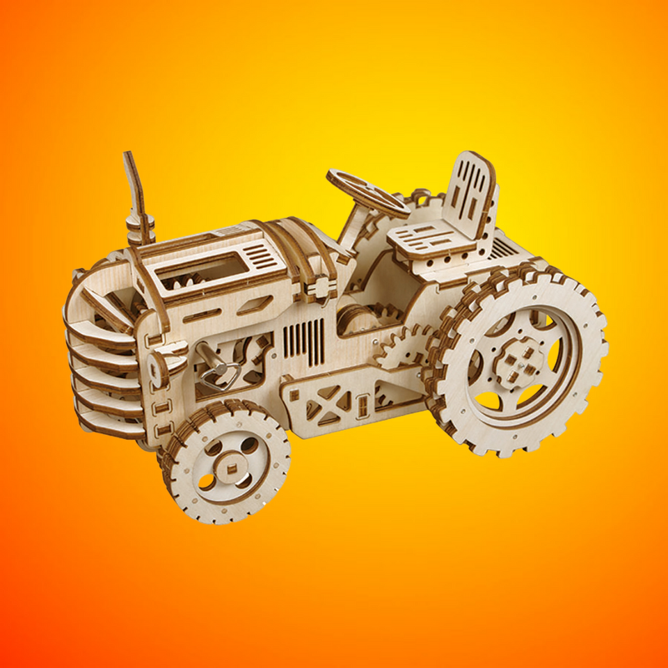 Wood Model Mechanical Tractor