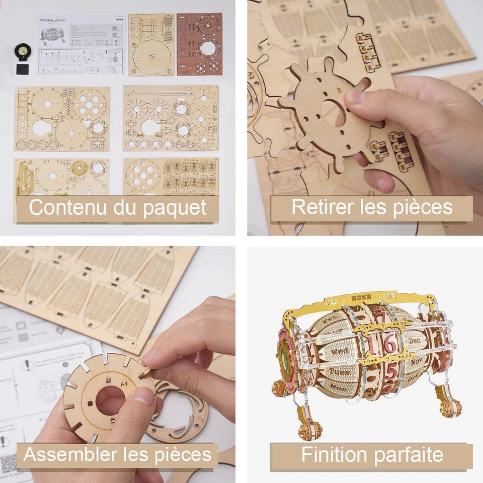 Wood Model Mechanical Calendar