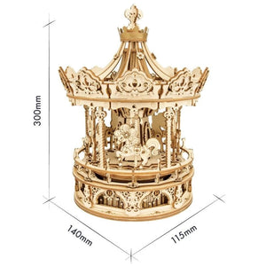 Wood Model Musical Romantic Carousel