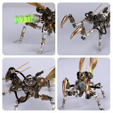 300PCS+ Steampunk Mantis Metal DIY Insect Model Kits with Colorful Light