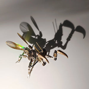 300PCS+ Steampunk Mantis Metal DIY Insect Model Kits with Colorful Light