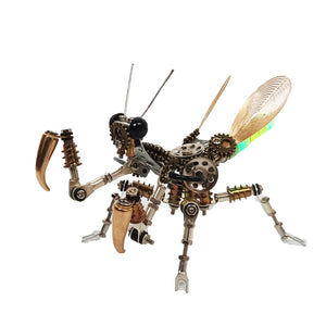 300PCS+ Steampunk Mantis Metal DIY Insect Model Kits with Colorful Light