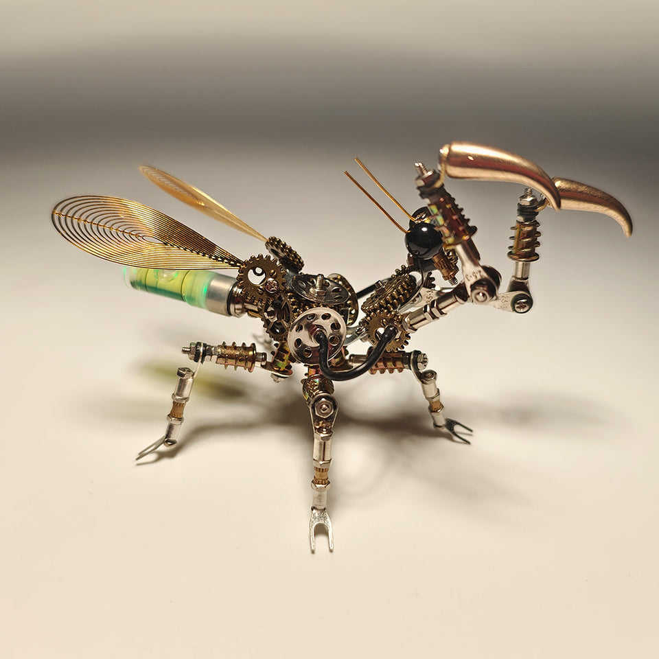 300PCS+ Steampunk Mantis Metal DIY Insect Model Kits with Colorful Light