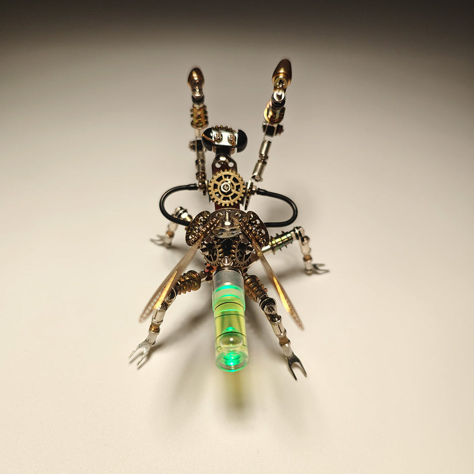 300PCS+ Steampunk Mantis Metal DIY Insect Model Kits with Colorful Light