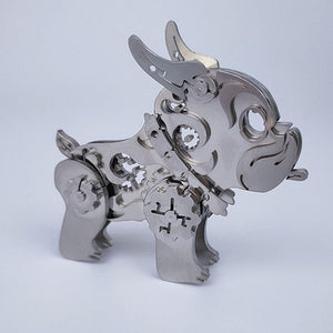 3D DIY Bulldog Metal Puzzle Model Kit