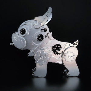 3D DIY Bulldog Metal Puzzle Model Kit