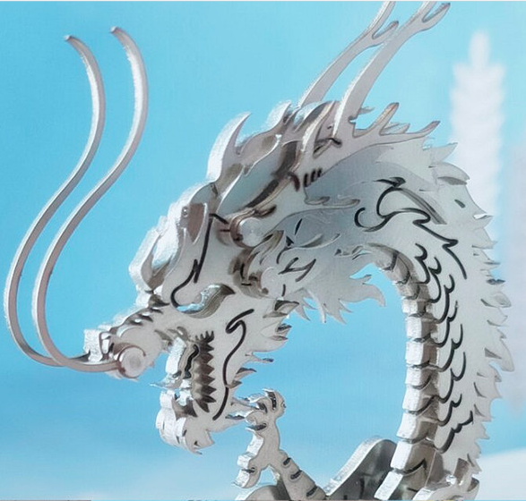 3D DIY Metal Puzzle Dragon on the Mountain Mythical Creature Model Kit