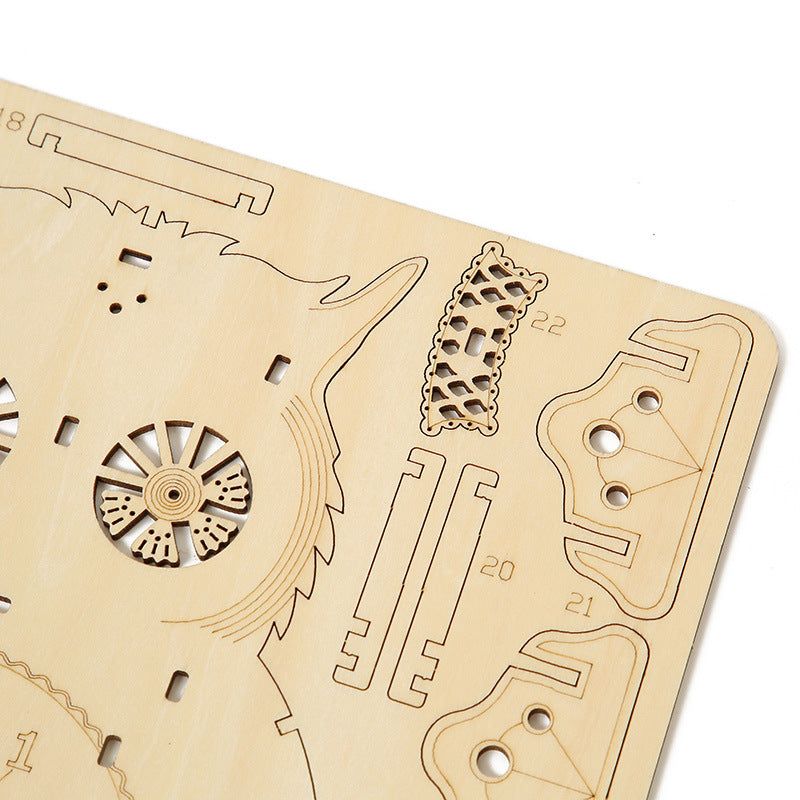 3D DIY Model Kit Owl Skeleton Mechanical Pendulum Clock