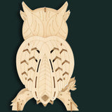 3D DIY Model Kit Owl Skeleton Mechanical Pendulum Clock