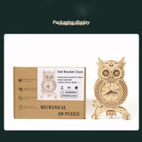3D DIY Model Kit Owl Skeleton Mechanical Pendulum Clock