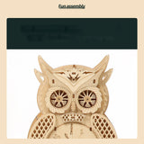 3D DIY Model Kit Owl Skeleton Mechanical Pendulum Clock