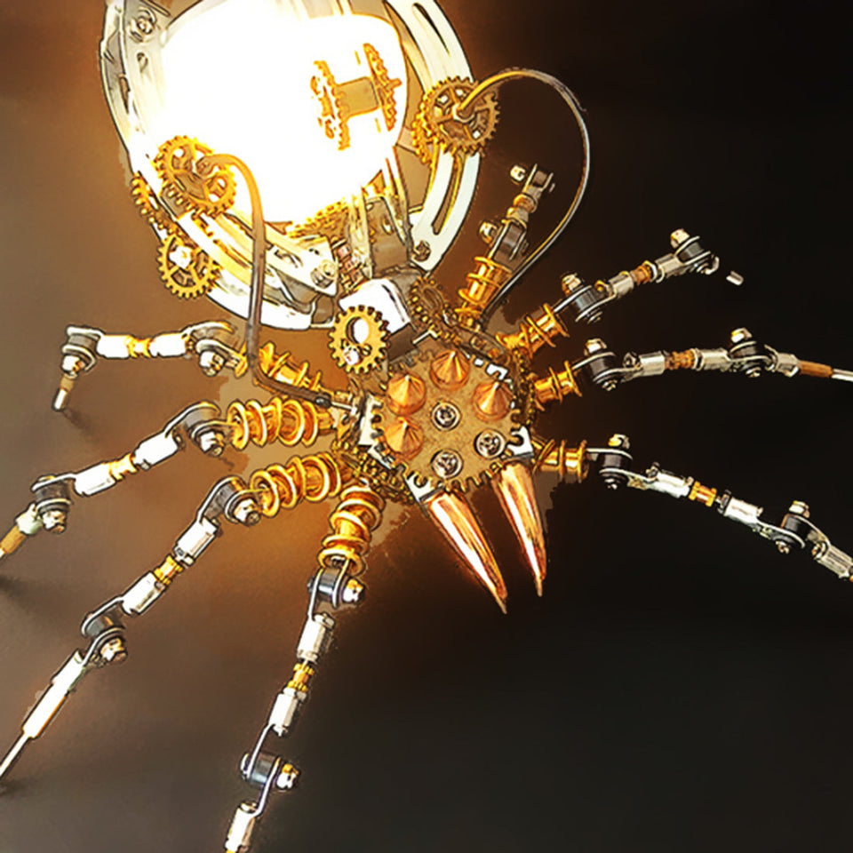 Steampunk 512pcs Metal Spider Desk Lamp Model DIY Assemble Kits