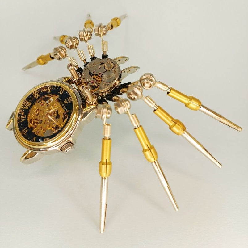 Steampunk DIY Assembly 3D Metal Mechanical Spider Clock Model Kit