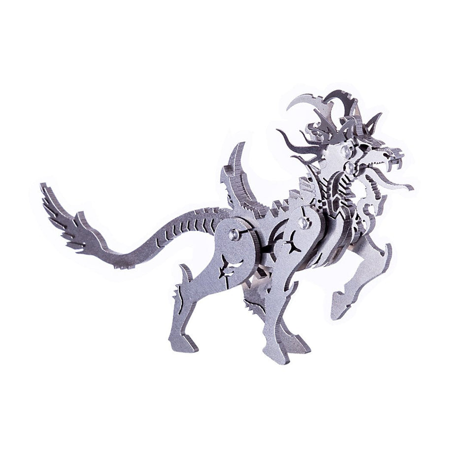 3D DIY Metal Puzzle Assembly Jigsaw Crafts Model Kit - Goat Beast/Unicorn