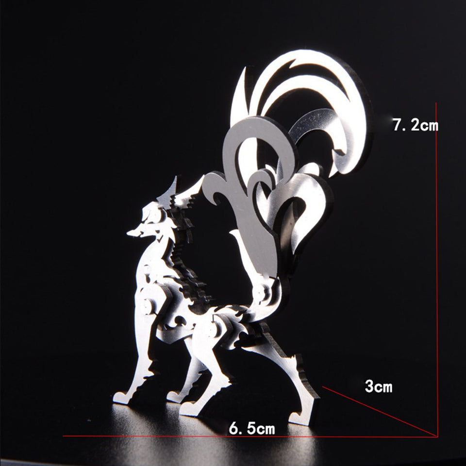 4pcs Metal DIY Assembly Detachable Unicorn Wolf Lion Fox Model 3D Puzzle Kit