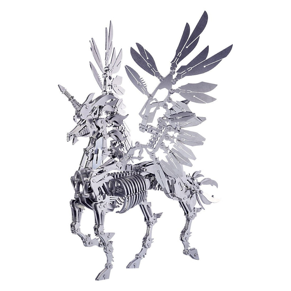 DIY 3D Assembly Metal Large Unicorn with Wing Puzzle Model