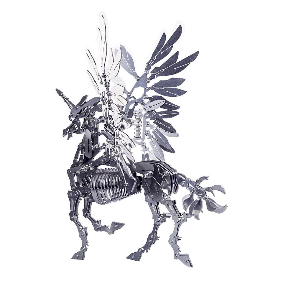 DIY 3D Assembly Metal Large Unicorn with Wing Puzzle Model