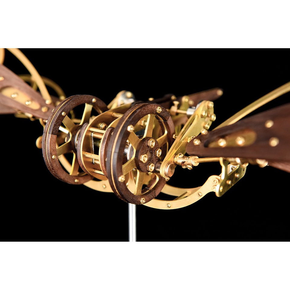 Collectable Dynamic Mechanical Mystery Dragonfly DIY Metal Wooden 3D Aircraft Puzzle Model