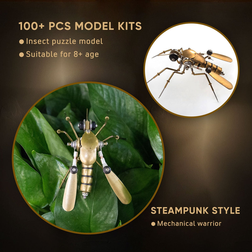 Tiny Steampunk Insects 3D Metal Bugs Mosquito Earwigs Bee Model Kits Gadgets