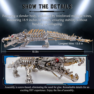 3D Crocodile Metal Puzzle 1500PCS Model Kit for Adults