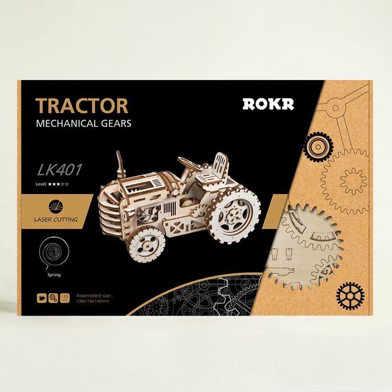 Wood Model Mechanical Tractor