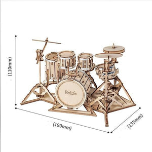 Wooden Model Drum Set