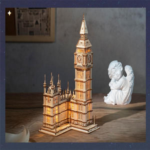 Luminous Big Ben Wood Model