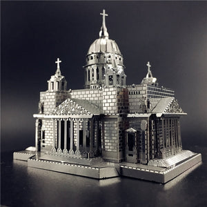 KingPuzzles 3D Metal model kit Issakiv Cathedral Building  DIY 3D - KingPuzzles | DIY 3D Wood & Metal Puzzles
