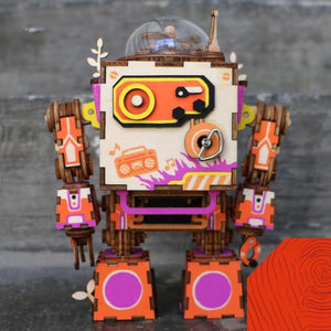 KingPuzzles Limited Edition Colorful Robot Wooden DIY 3D Puzzle Game Steampunk Music Box  Lover Friends - KingPuzzles | DIY 3D Wood & Metal Puzzles