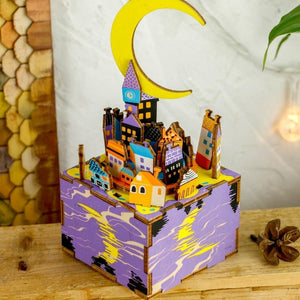 KingPuzzles DIY Midsummer Night’s Dream 3D Wooden Puzzle  Rotatable Music Box   AM306 - KingPuzzles | DIY 3D Wood & Metal Puzzles