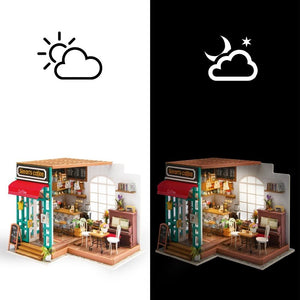 KingPuzzles DIY Simon's Coffee with Furnitures - KingPuzzles | DIY 3D Wood & Metal Puzzles