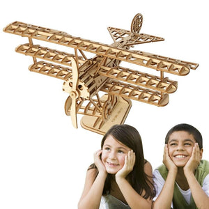 KingPuzzles DIY 3D ting Wooden Airplane Puzzle Game  (Airplane) - KingPuzzles | DIY 3D Wood & Metal Puzzles