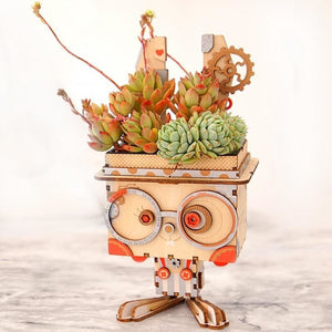 KingPuzzles   Cute Bunny Flower Pot 3D Wooden Puzzle (Pot Bunny) - KingPuzzles | DIY 3D Wood & Metal Puzzles